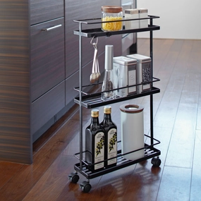 Yamazaki Home Rolling Cart, Steel, Supports 6.6 pounds, Wheels, Minimal Assembly Cooking Tools & Accessories buy more save more