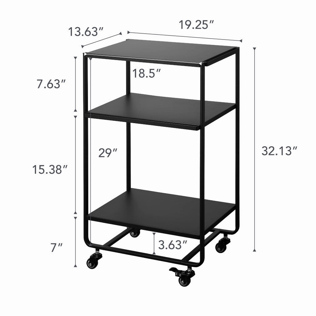 Yamazaki Home Rolling Utility Cart, Steel, Wheels