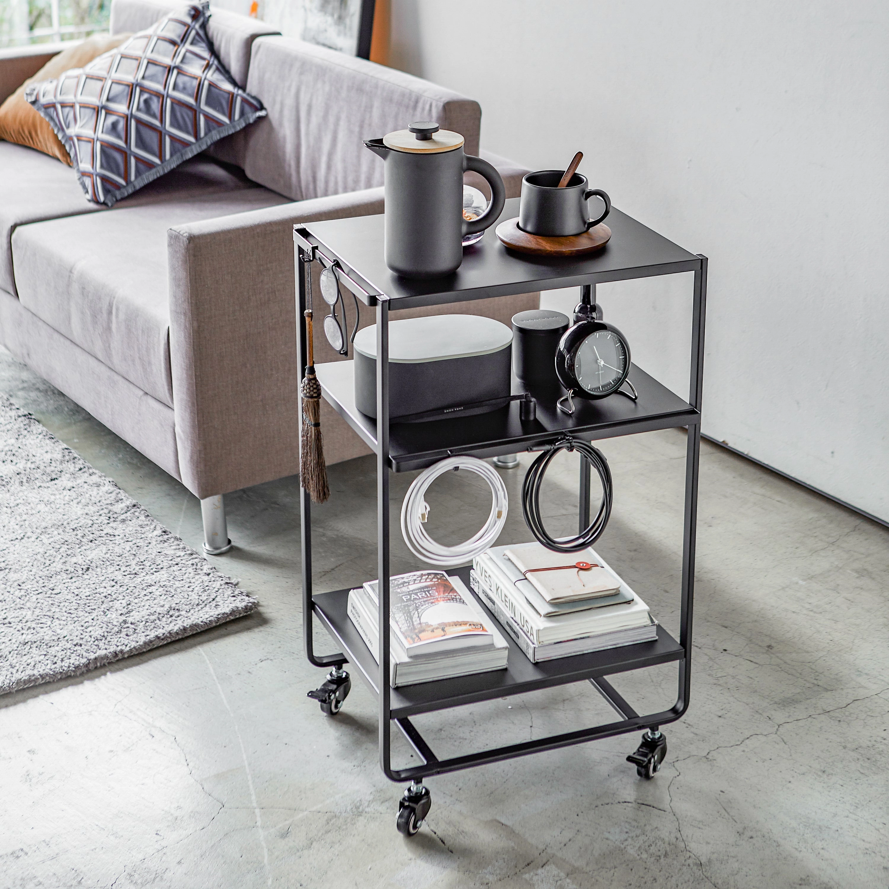 Yamazaki Home Rolling Utility Cart, Steel, Wheels