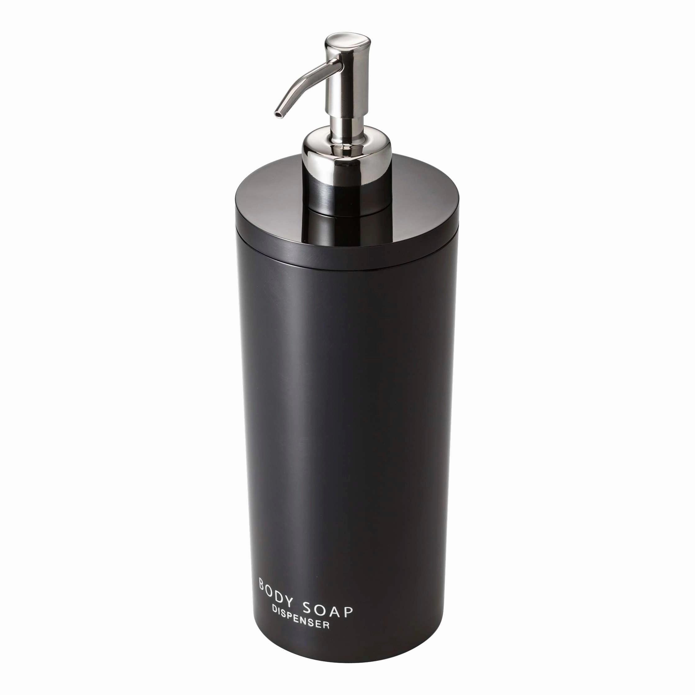 Yamazaki Home Round Shower Dispenser - Three Styles, ABS Plastic, Body Soap, 16.9 fluid oz., 500 ml, Airtight, Sloped Interior, No Assembly