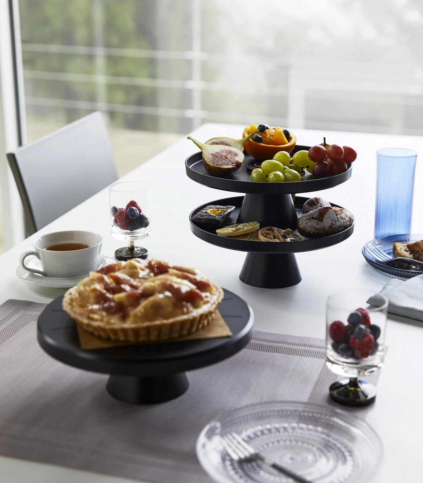 Yamazaki Home Stackable Cake Stand, ABS Plastic, Stackable, Minimal Assembly