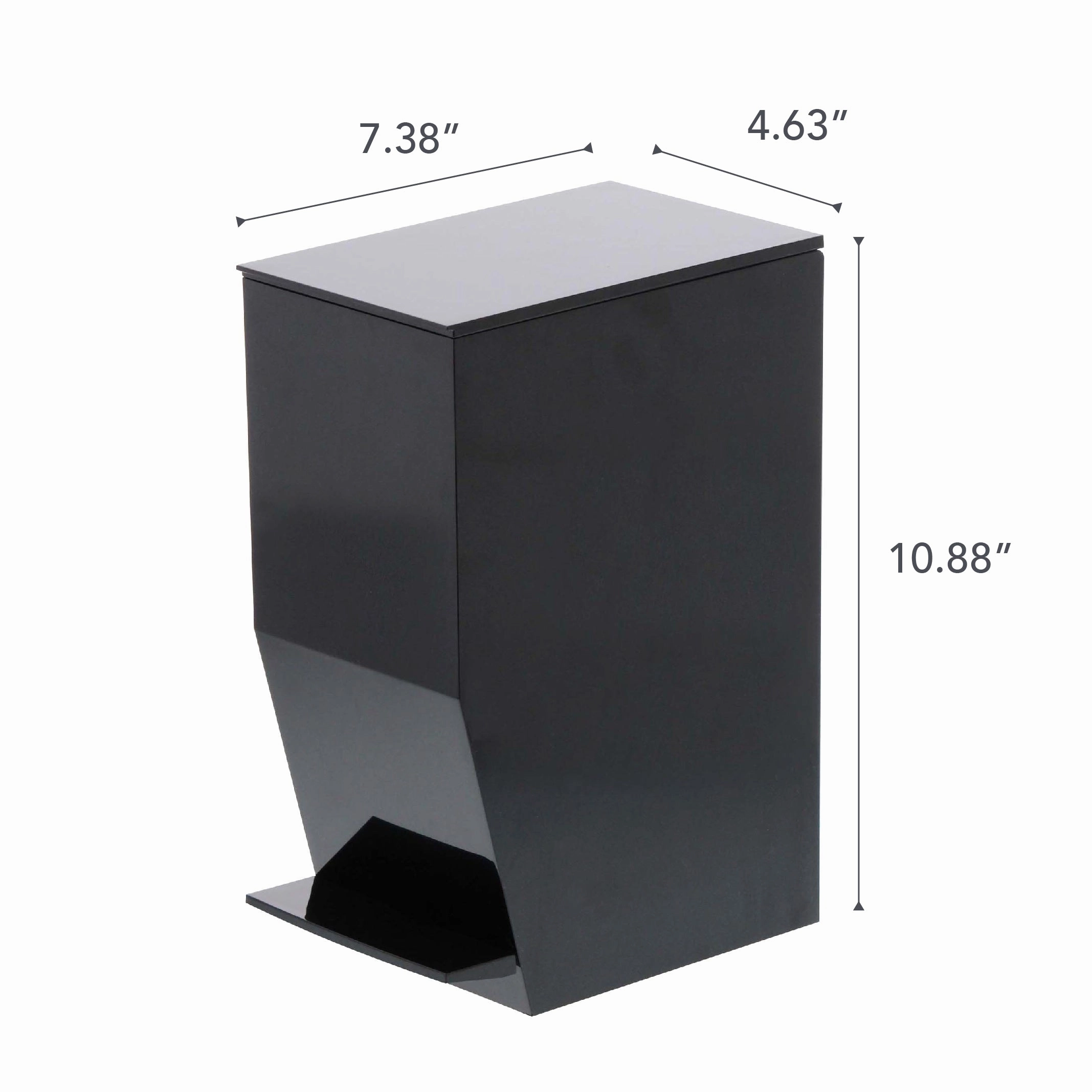 Yamazaki Home Step Trash Can, ABS Plastic, 1 gallon, 3.9 liters, Handles, Lid, No Assembly