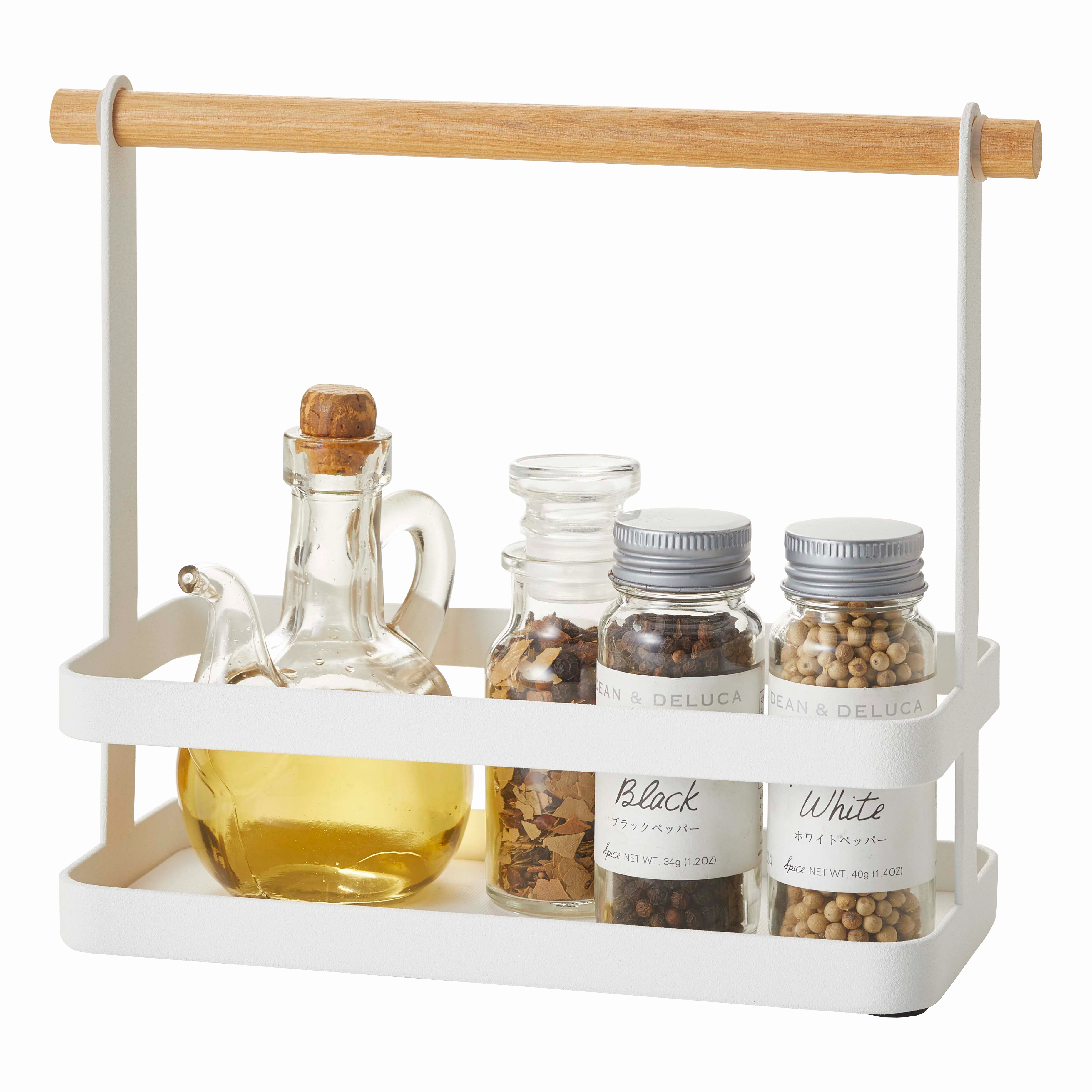 Yamazaki Home Tabletop Storage Caddy, Steel   Wood, Supports 4.4 pounds, Handles, No Assembly Cooking Tools & Accessories buy more save more