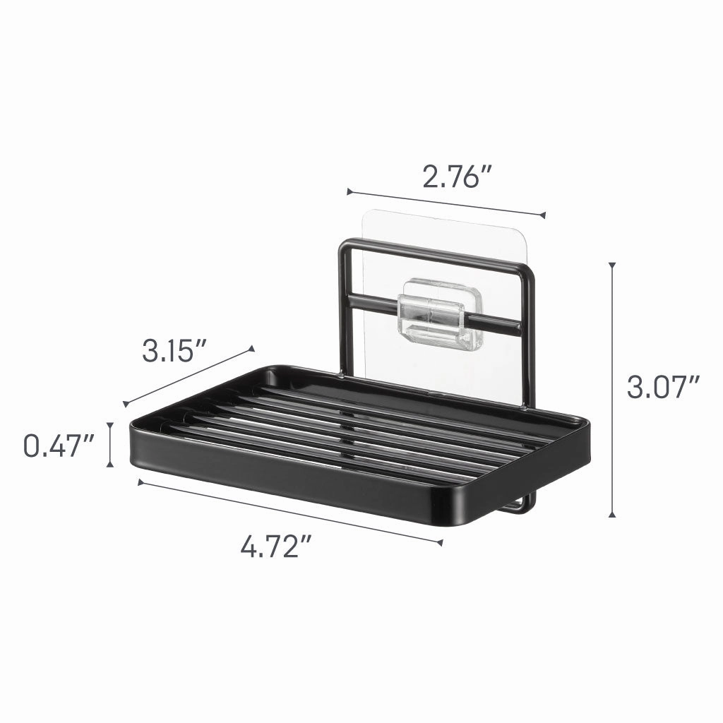 Yamazaki Home Traceless Adhesive Soap Tray, Steel, Supports 1.1 pounds, Adhesive