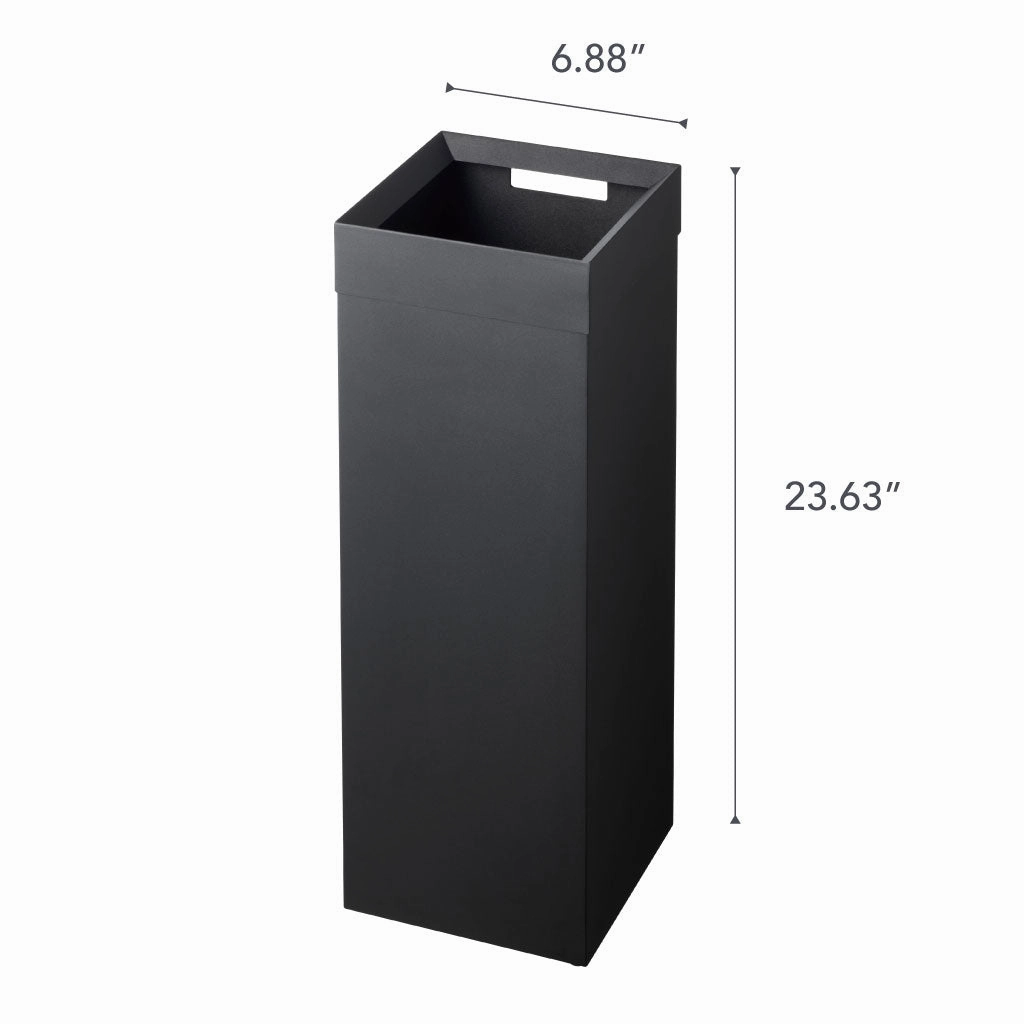 Yamazaki Home Trash Can, Steel, 7.25 gallons, 27 liters, Handles, Lid, No Assembly