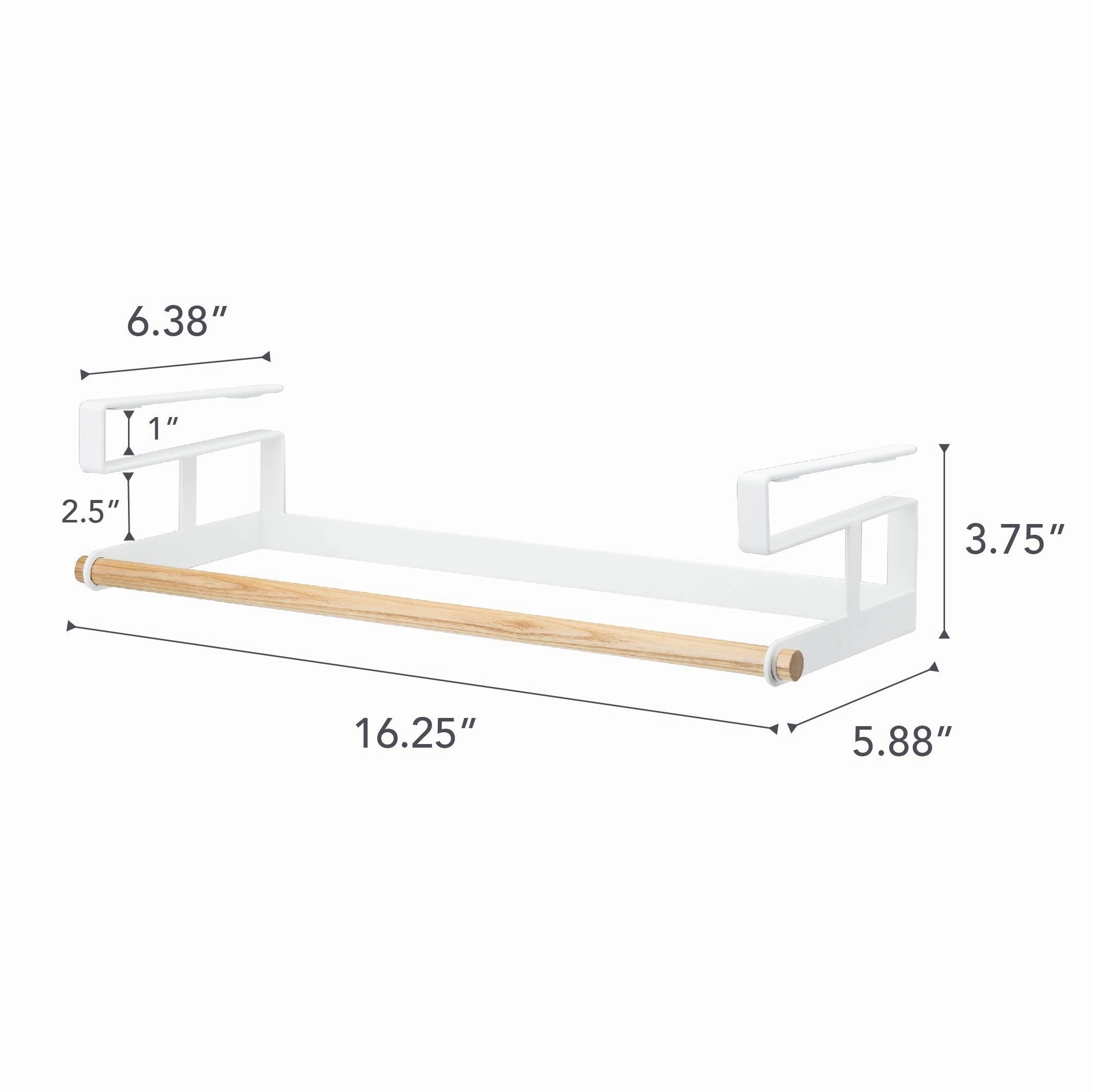 Yamazaki Home Undershelf Hanger, Steel   Wood, Fits Shelves Up To 1 Inches, Supports 6.6 pounds, Handles, Undershelf, No Assembly