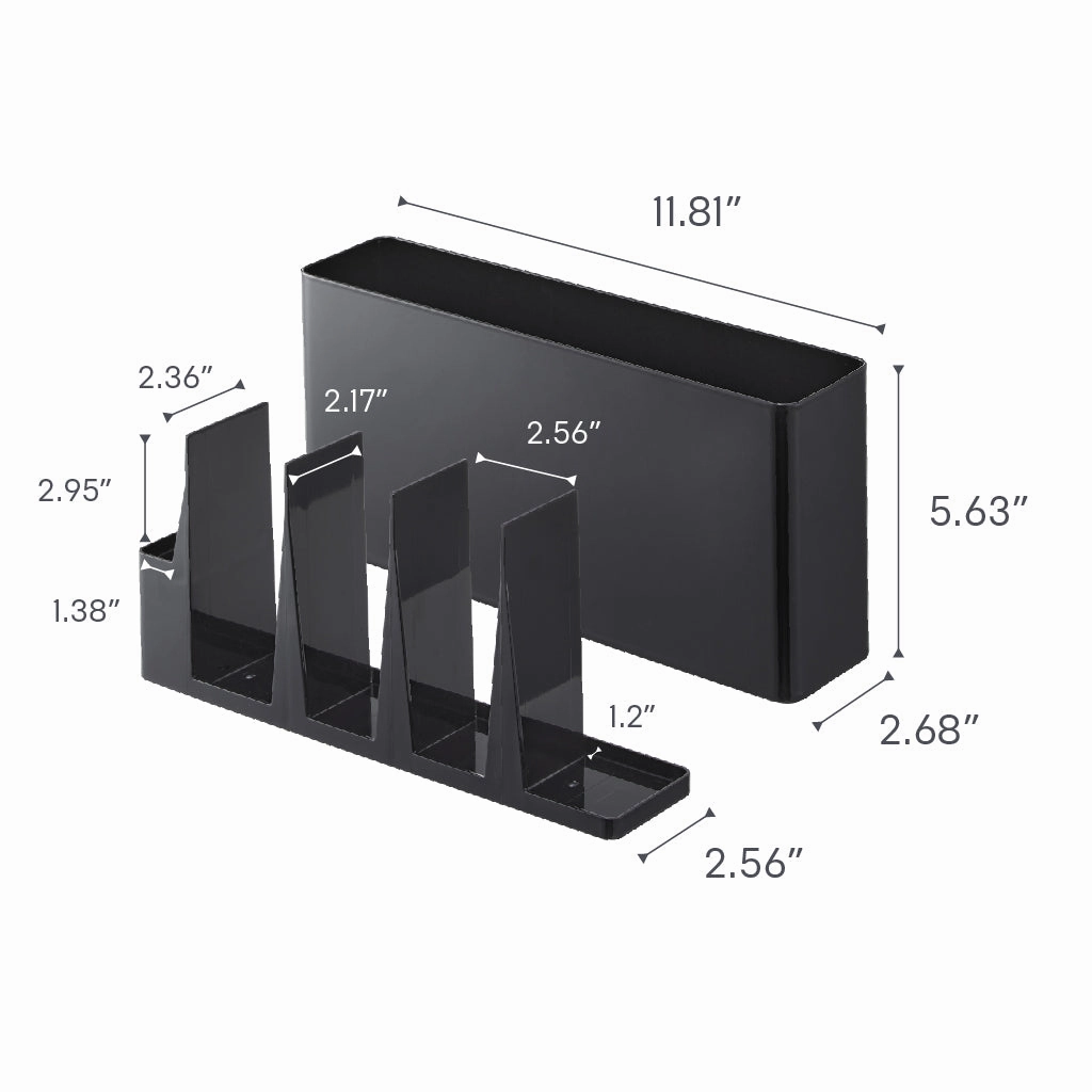 Yamazaki Home Utensil and Thin Cutting Board Holder, Steel, Utensil Holder