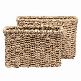 Yuma Rectangle Seagrass Basket Set/2 Decorative Baskets clearance deals