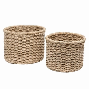 Yuma Round Seagrass Basket Set/2 Decorative Baskets clearance deals