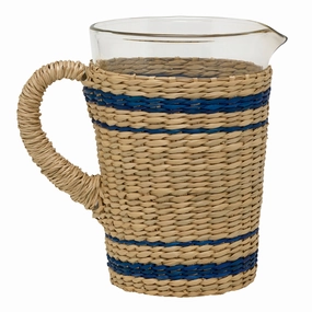 Zaley Natural/Navy Seagrass Pitcher Drinkware best price