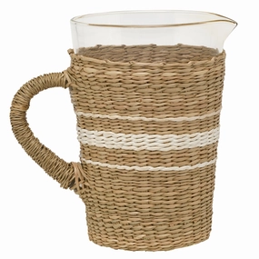 Zaley Natural/White Seagrass Pitcher Drinkware best price