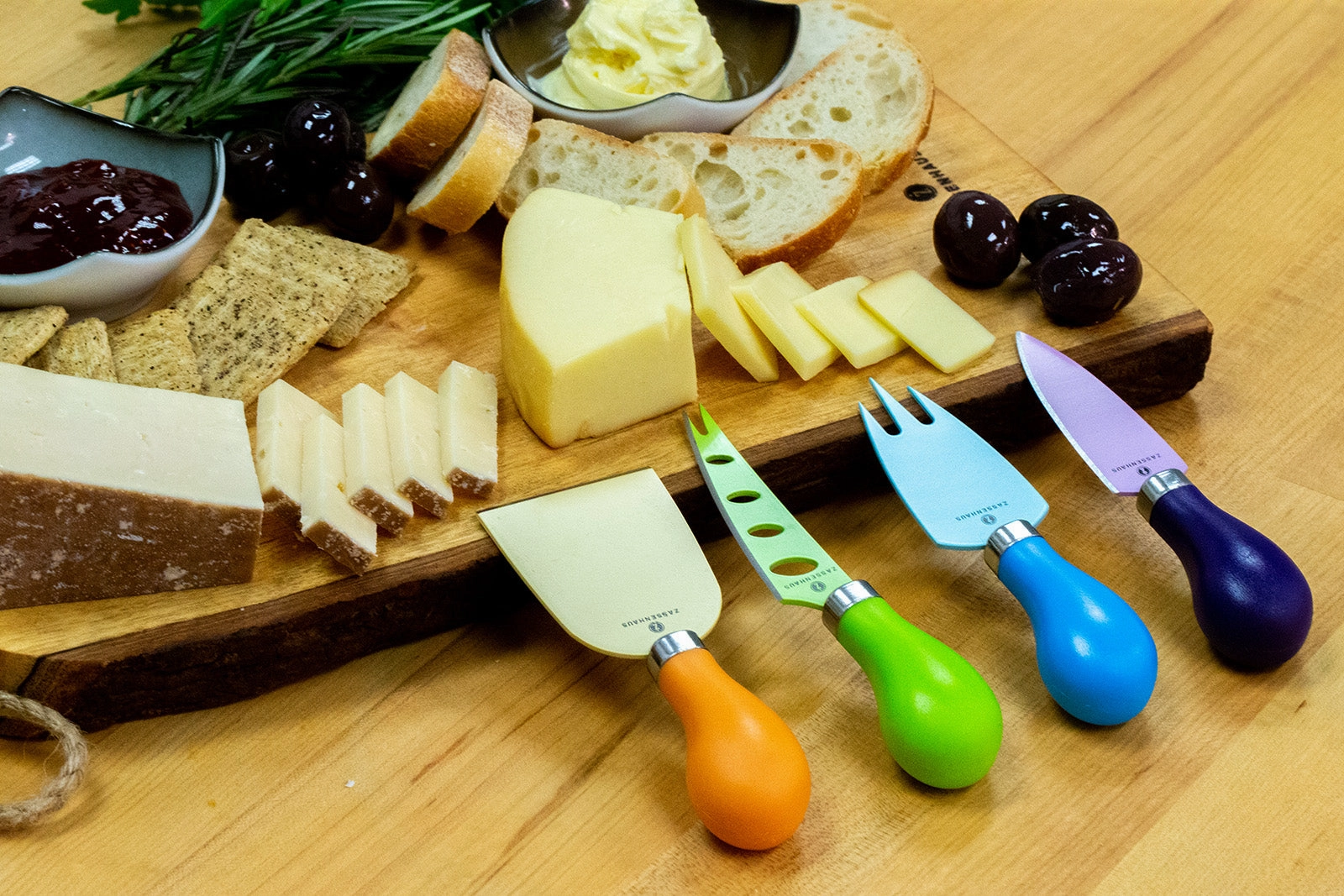 Zassenhaus Easy Cut Cheese Knife Set, 4 Pieces, Assorted Colors