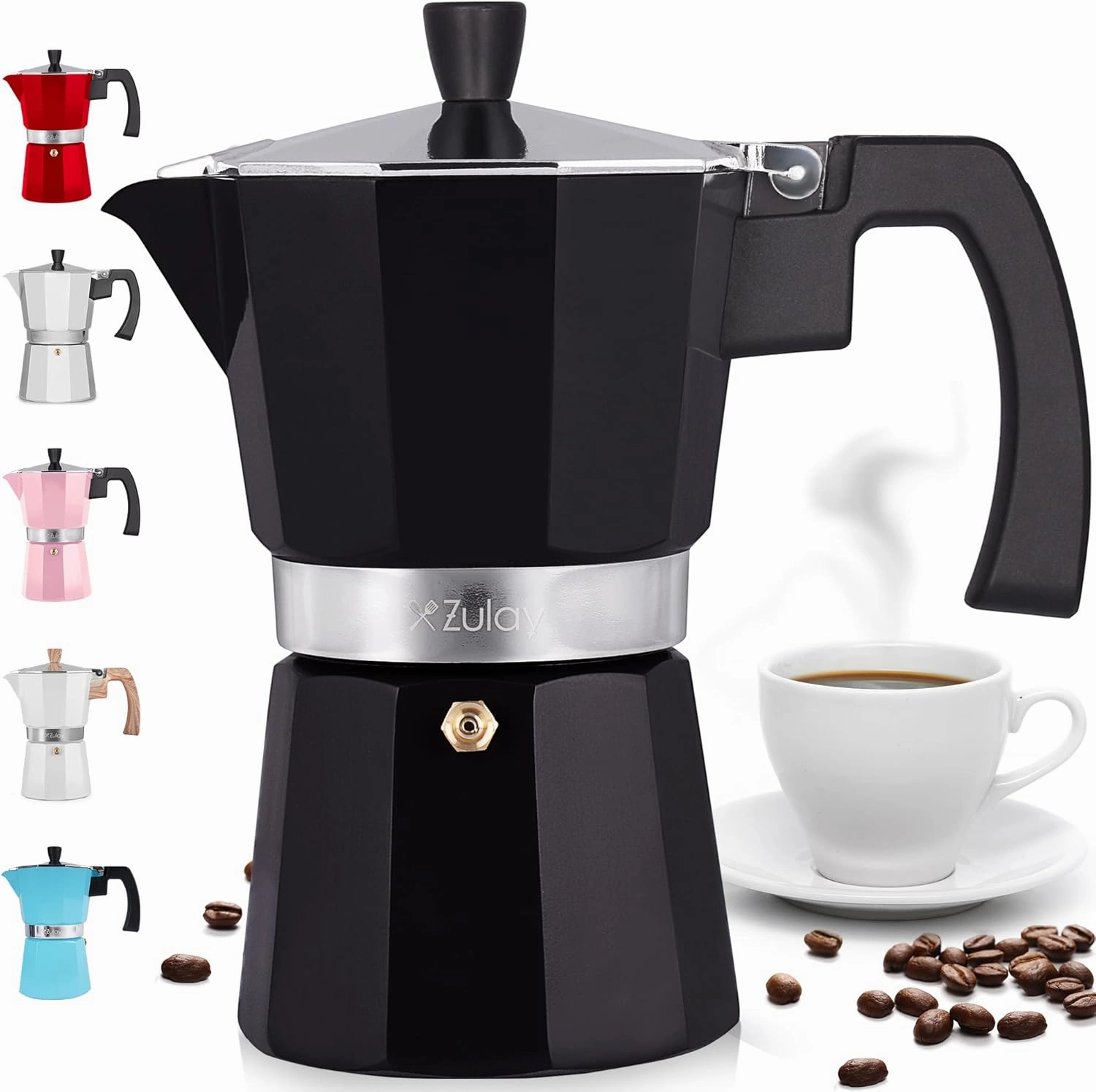 Zulay Kitchen Moka Pot Espresso Stovetop Coffee Maker 12 Cups