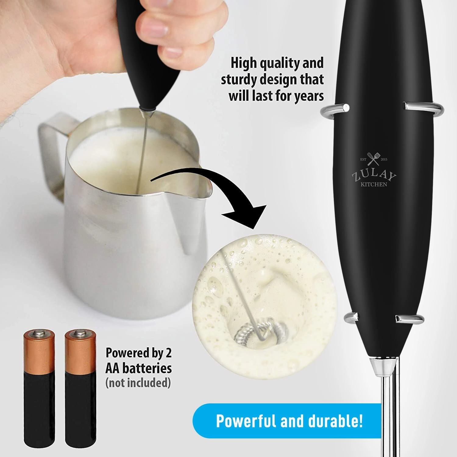 Zulay Kitchen Premium Gift Milk Frother Complete Set
