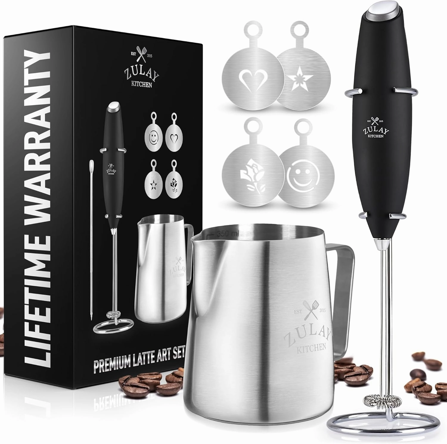 Zulay Kitchen Premium Gift Milk Frother Complete Set Cooking Tools & Accessories clearance kits