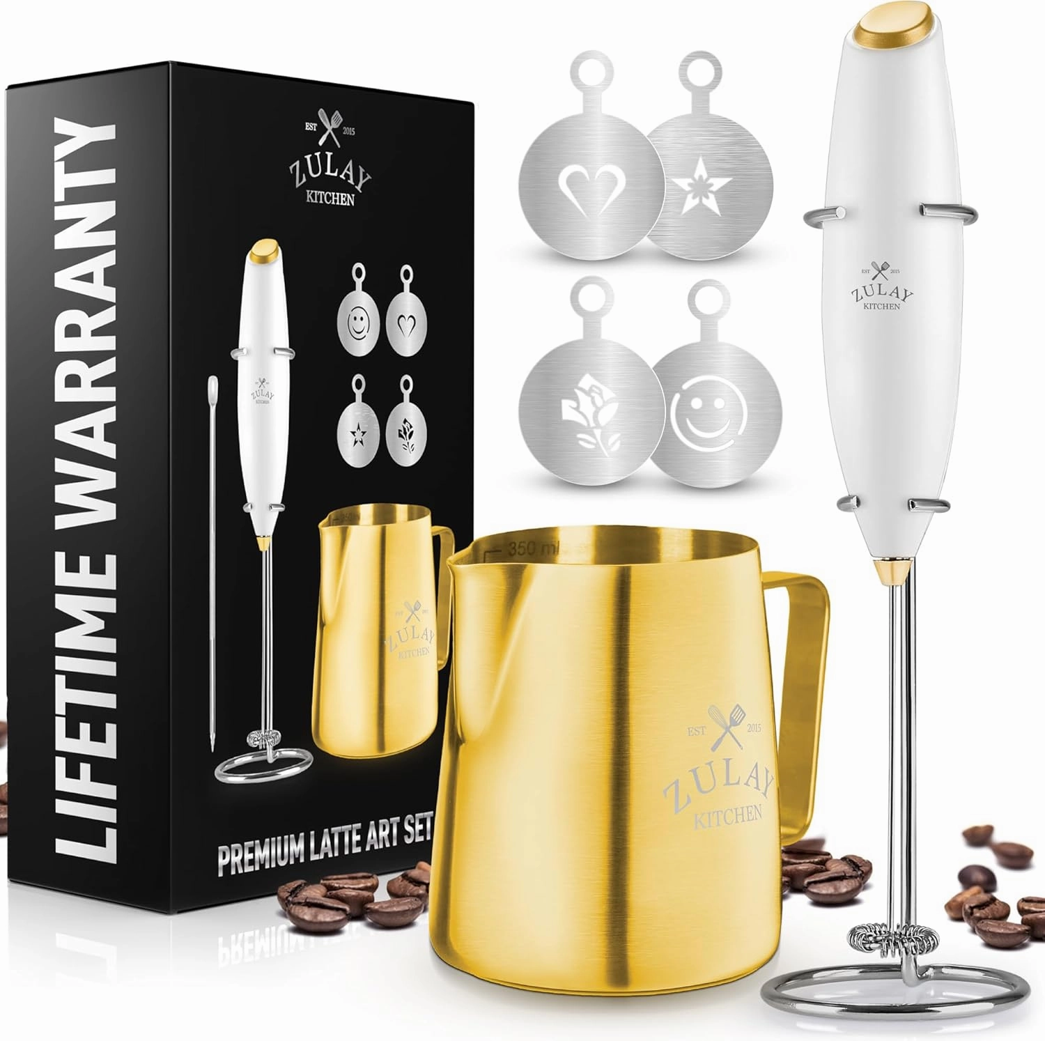 Zulay Kitchen Premium Gift Milk Frother Complete Set