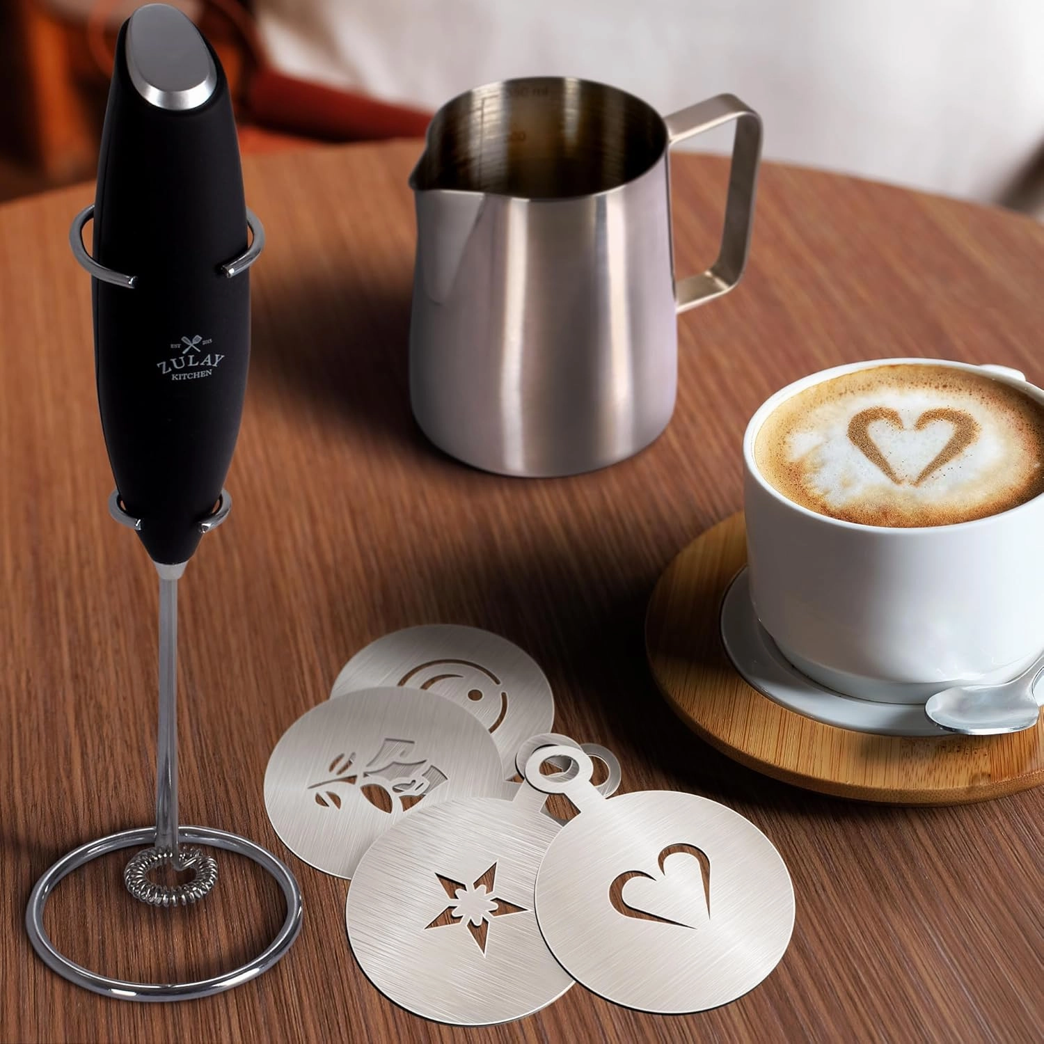 Zulay Kitchen Premium Gift Milk Frother Complete Set
