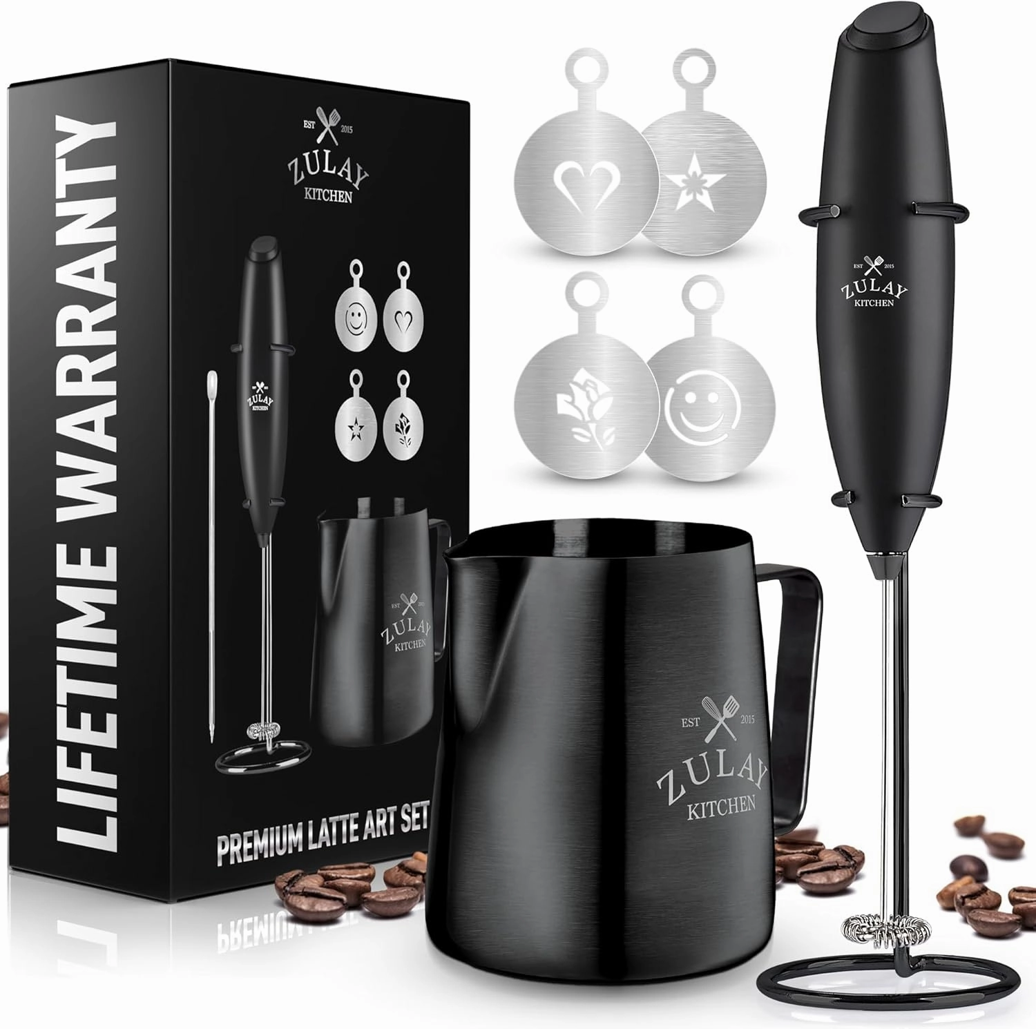 Zulay Kitchen Premium Gift Milk Frother Complete Set