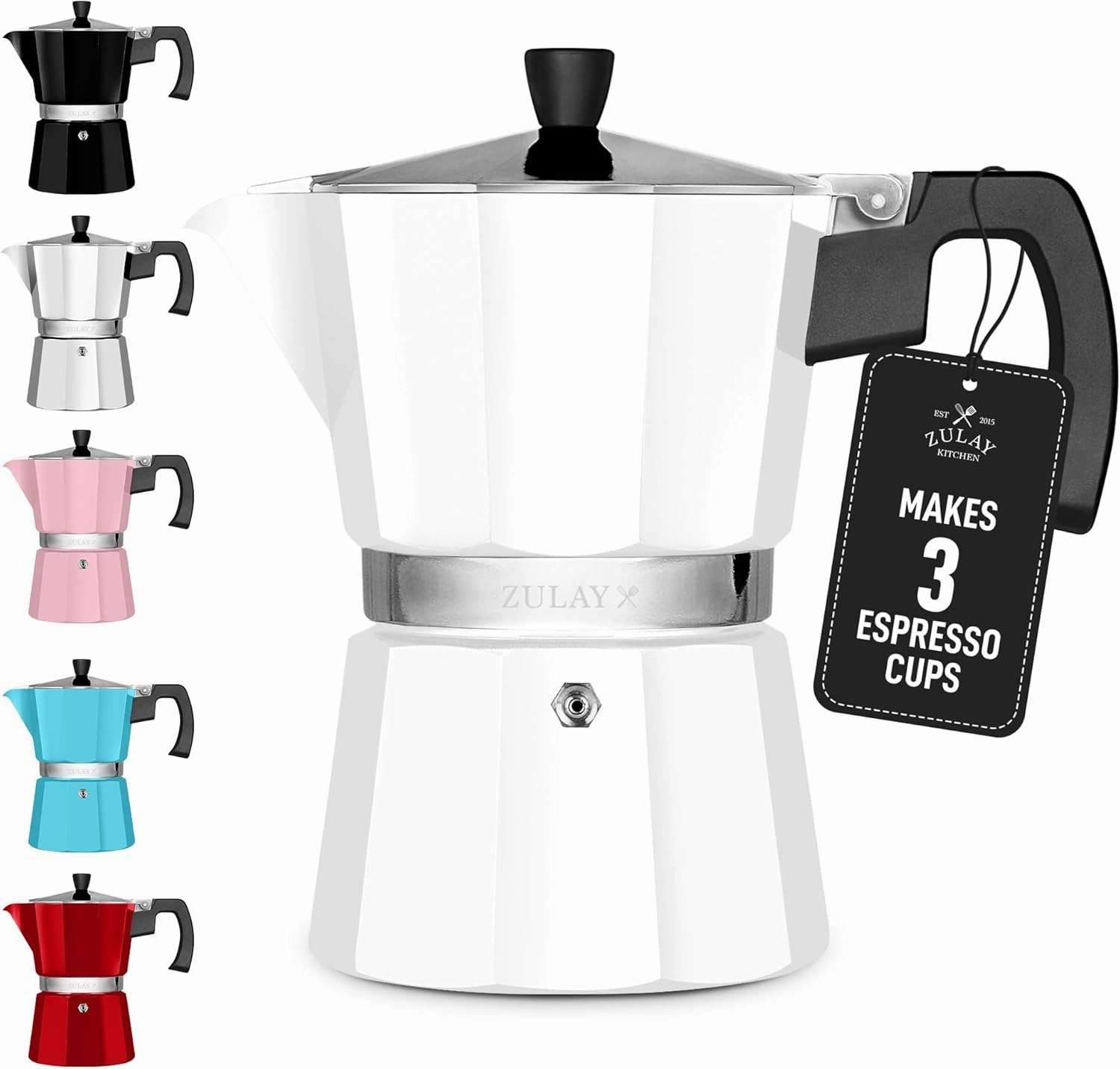 Zulay Premium Moka Pot Espresso Maker - 3 Cup
