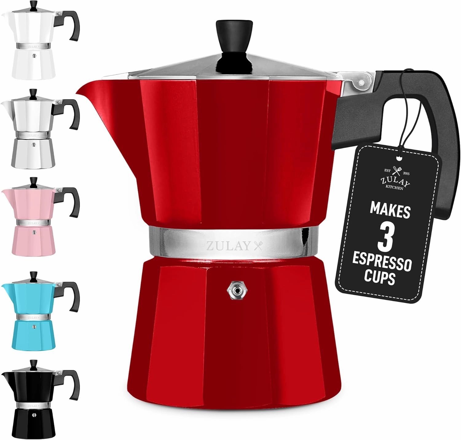 Zulay Premium Moka Pot Espresso Maker - 3 Cup
