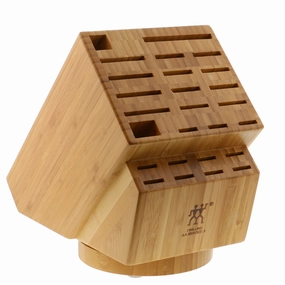 ZWILLING 26-slot Bamboo Swivel Knife Block Cutlery outlet discounts