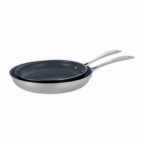 ZWILLING Clad CFX 2-pc Stainless Steel Ceramic Nonstick 10-in & 12-in Fry Pan Set Cookware holiday sale