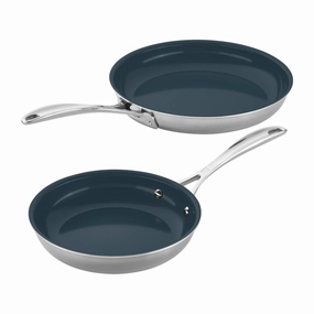 ZWILLING Clad CFX 2-pc Stainless Steel Ceramic Nonstick 8-in & 10-in Fry Pan Set Cookware online kitchen sale