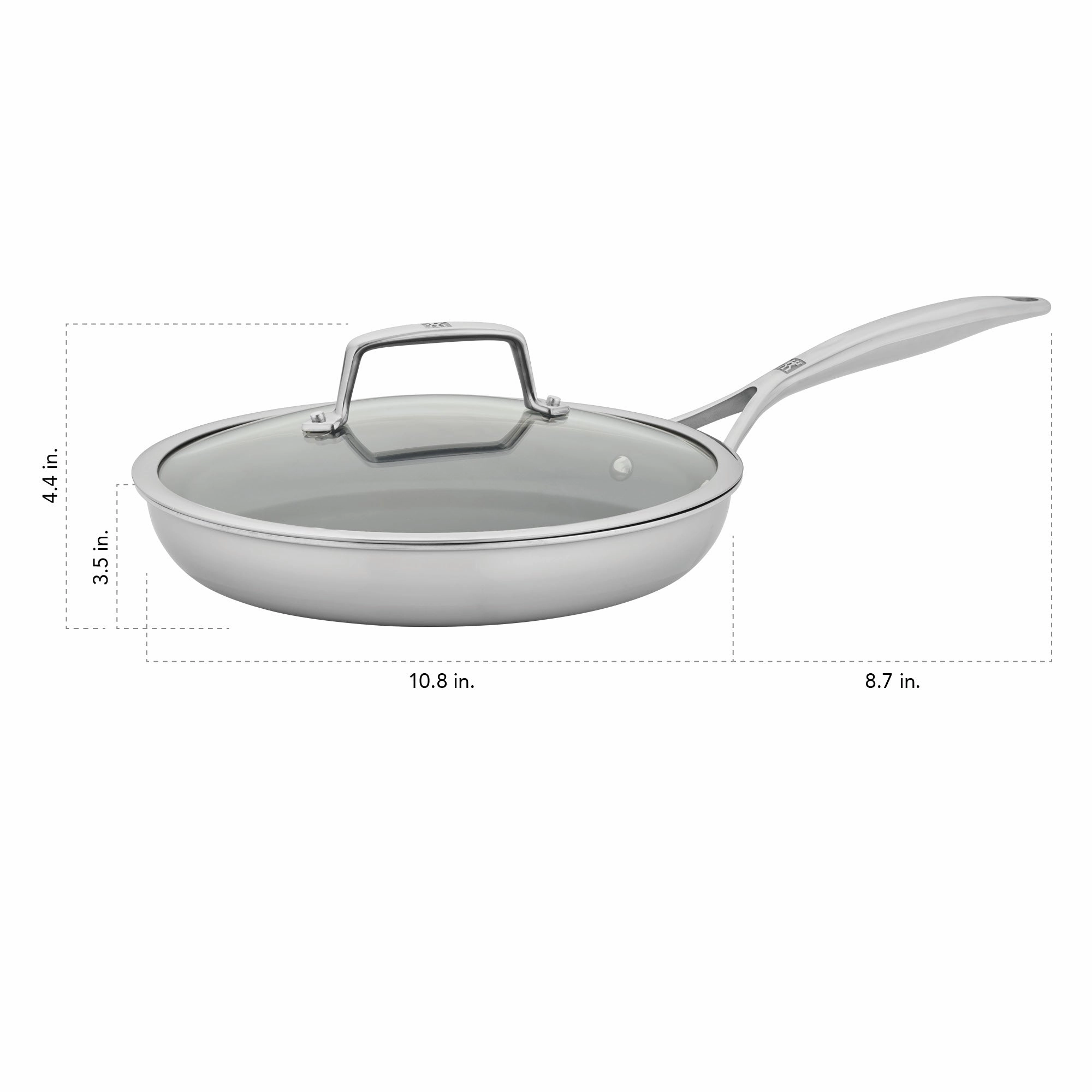 ZWILLING Energy Plus 10-inch Stainless Steel Ceramic Nonstick Fry Pan with Lid