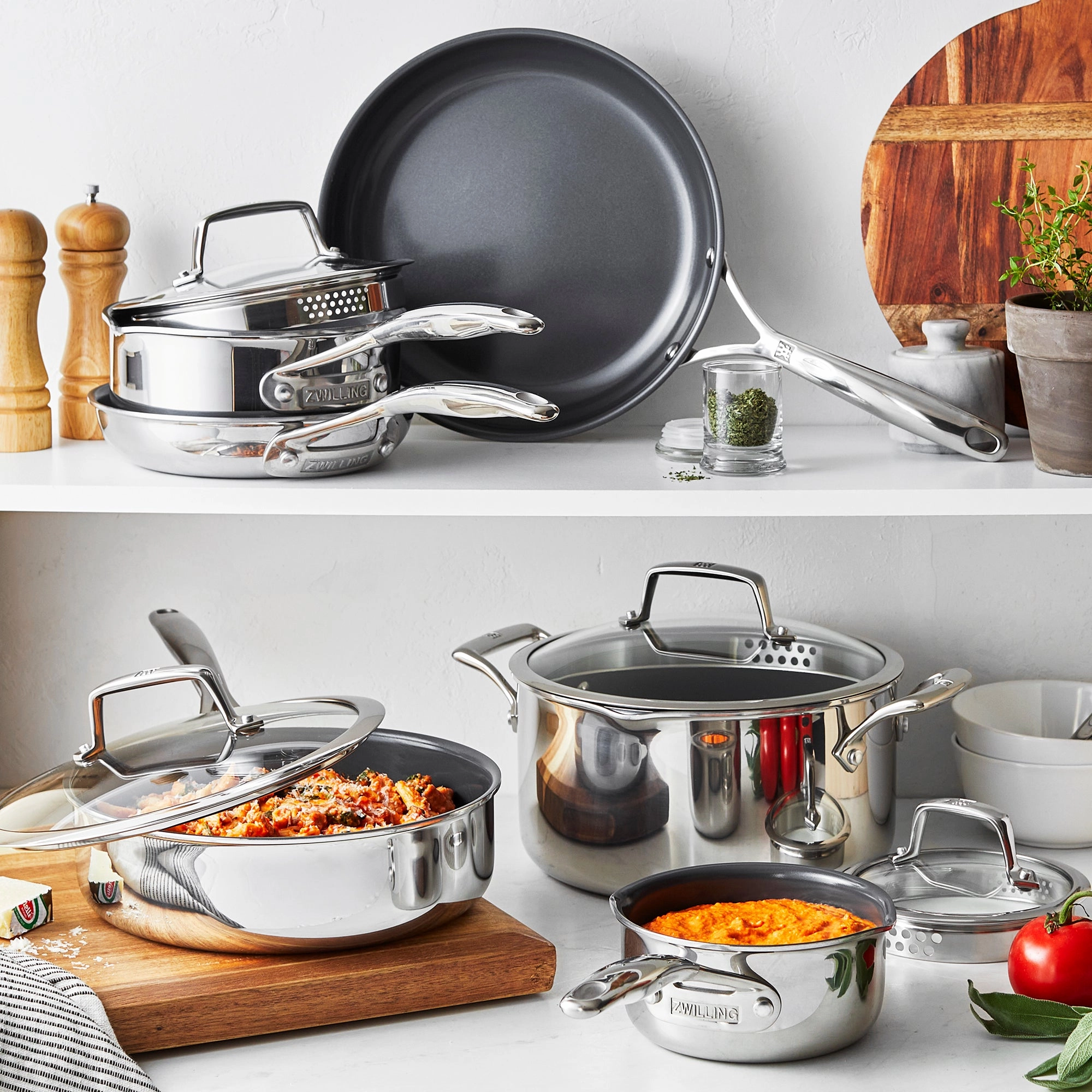 ZWILLING Energy Plus 10-pc Stainless Steel Ceramic Nonstick Cookware Set