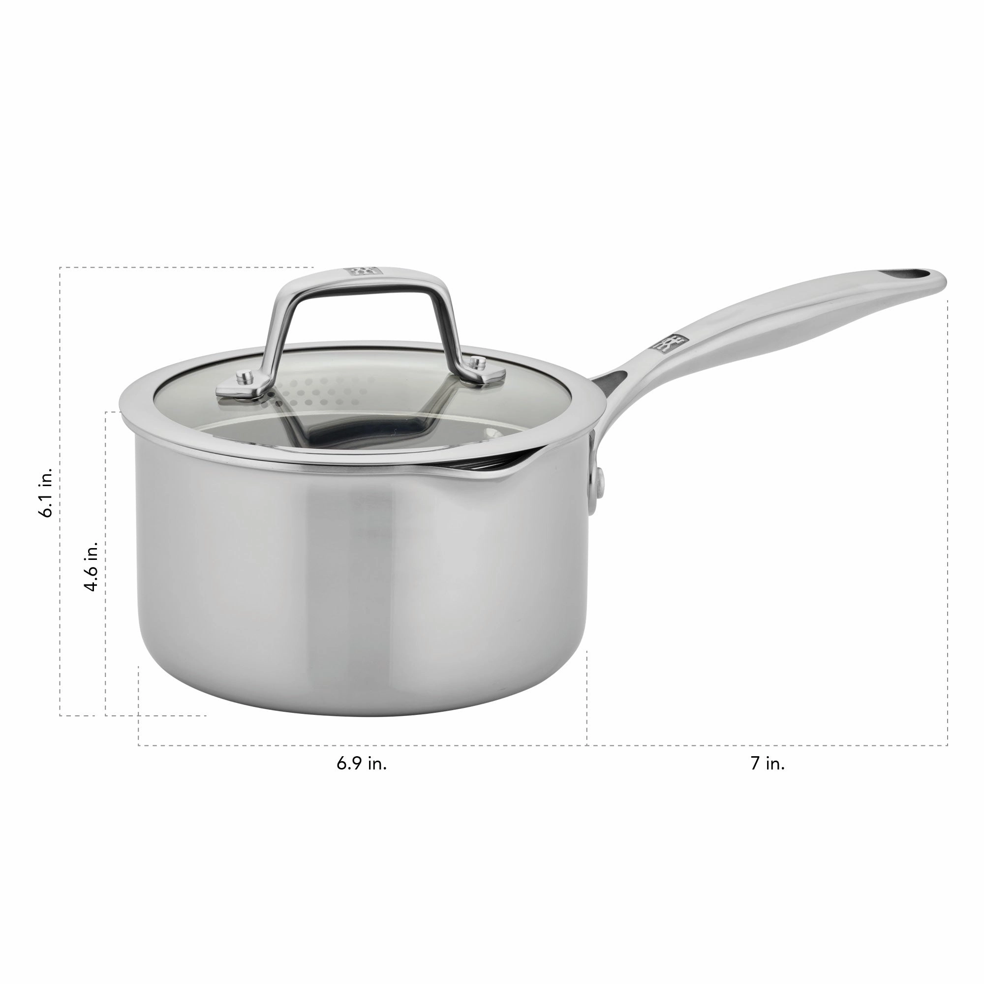ZWILLING Energy Plus 2-qt Stainless Steel Ceramic Nonstick Tall Saucepan