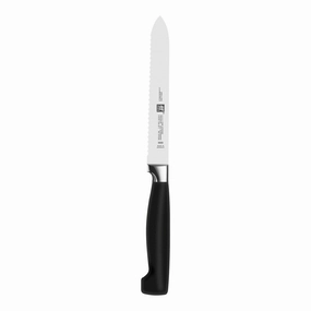 ZWILLING Four Star 5-inch Serrated Utility Knife Cutlery outlet discounts