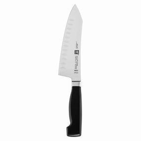 ZWILLING Four Star 7-inch Hollow Edge Rocking Santoku Knife Cutlery outlet discounts