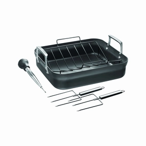 ZWILLING Motion Hard Anodized 16 x 14-inch Aluminum Nonstick Roaster Pan w/ Rack & Tools Cookware online kitchen sale