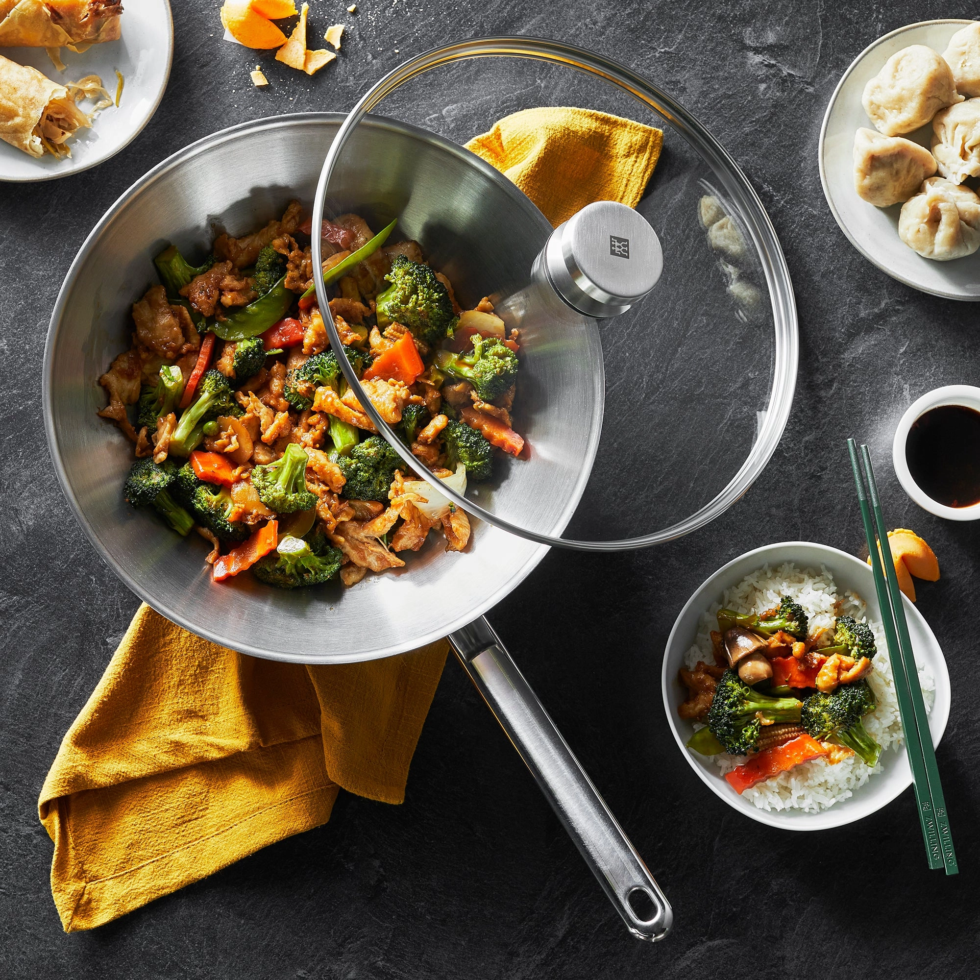 ZWILLING Plus 12-inch Stainless Steel Nonstick Wok with Lid