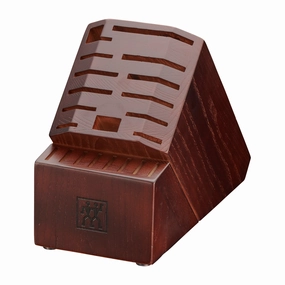 ZWILLING Pro Ashwood 21-Slot Knife Block - Walnut Stain Cutlery outlet discounts