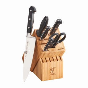 ZWILLING Professional S Knife Set with Block, Chefs Knife, Serrated Utility Knife, 7 Piece, Black Cutlery outlet discounts