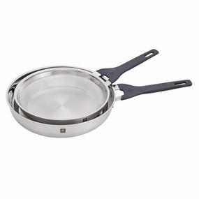 ZWILLING Simplify 2-pc Stainless Steel 9.5-in & 11-in Fry Pan Set Cookware hot cookware outlet